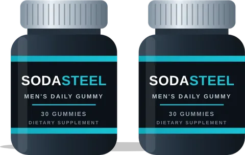 2 bottles of SodaSteel men's wellness gummies