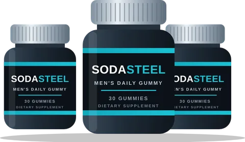 3 bottles of SodaSteel men's wellness gummies