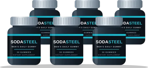 6 bottles of SodaSteel men's wellness gummies
